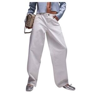 ÉTICA Stanton Wide Leg Ethically Made Jeans White, Size 29